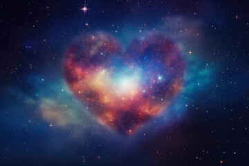 Ethereal Heart Nebula in the Cosmos - obrazy, fototapety, plakaty