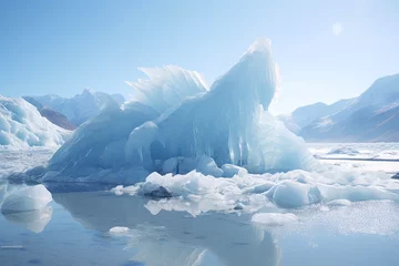 Wandcirkels plexiglas Vanishing Glaciers and Climate Awareness © Andrii 