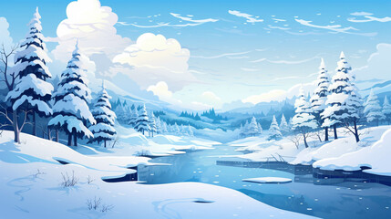 Fototapeta na wymiar Beautiful winter illustration for background
