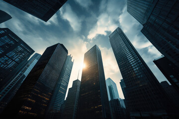 Modern Metropolis: Financial District at Dusk