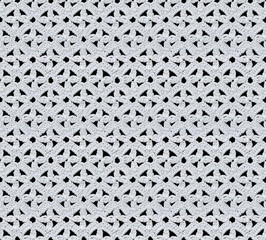 Fototapeta premium Snow white seamless knitted texture. Beautiful openwork lace crocheted. Cotton yarn. Guipure on a black background.