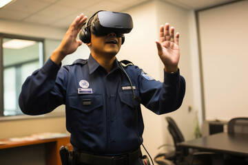 Law Enforcement Virtual Reality Training - obrazy, fototapety, plakaty