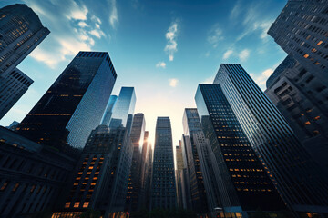Fototapeta na wymiar City of Giants: Financial District's Skyline