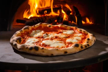 Foto op Plexiglas Sizzling Hot Neapolitan Pizza Creation © AIproduction