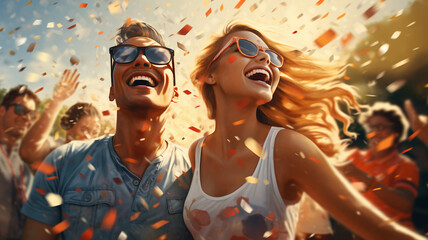 Happy People Illustration Concept