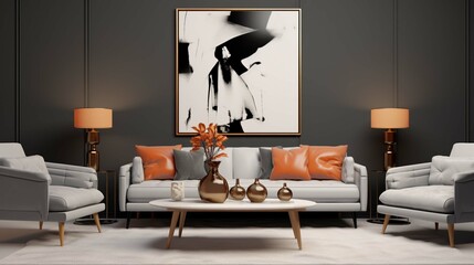 a modern female inspired living room mockup. generative ai 