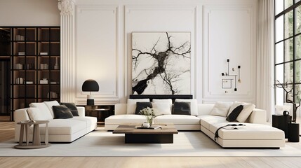 a modern female inspired living room mockup. generative ai 