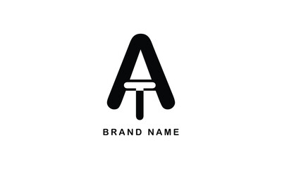 AT creative brand minimal logo design
