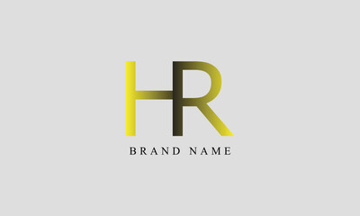 Obraz premium HR RH gradient vector professional minimal modern creative logo design 
