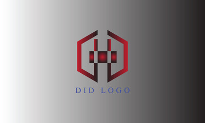 DID black red gradient creative logo modern, brand logo design with gradient back ground

