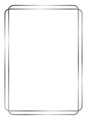 Silver metal frame isolated on white. Vector frame for photo