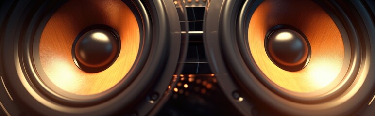 Abstract image of loudspeakers. Music and creativity. Audio player.