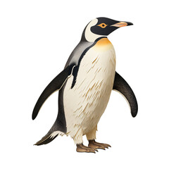 Papercut penguin isolated on transparent background