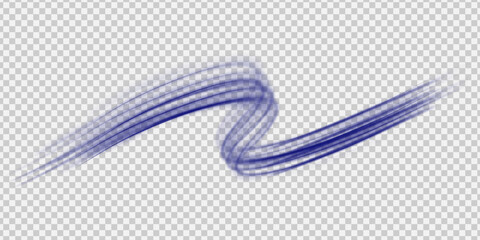 Luminous blue lines png of speed. Background white. Abstract motion lines. Light trail wave, fire path trace line, car lights, optic fiber and incandescence curve twirl. - obrazy, fototapety, plakaty