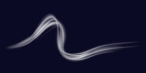 Luminous white lines png of speed. Light glowing effect. Abstract motion lines.