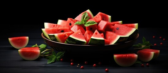 Watermelon filled dish