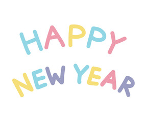 Happy New Year. Lettering text for Happy New Year