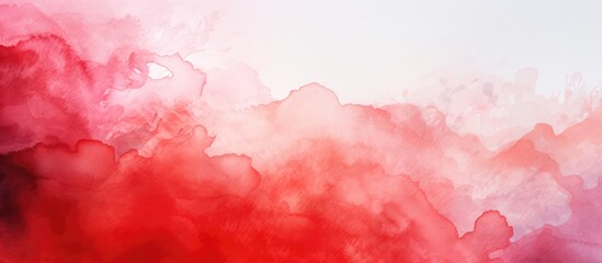 Obraz premium Abstract painted image with red ink and watercolor textures on white paper featuring paint leaks and ombre effects