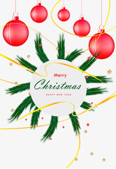 christmas card with christmas balls