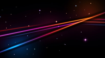 Fototapeta na wymiar neon line with star shape. Glowing futuristic lines in the dark space with stars. generative ai