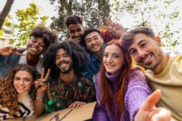 selfie group diverse multiracial activists