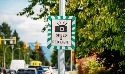 Speed and red light traffic sign