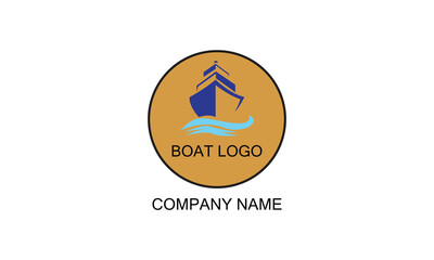 Boat fishing vector brand company logo design
