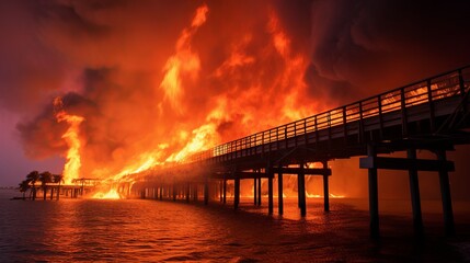 Obraz premium The Florida Keys on Fire Landscape