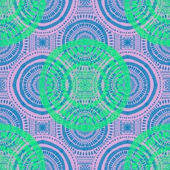 Abstract circle seamless mandala pattern for fabrics and linens and wrapping paper and fashion textiles