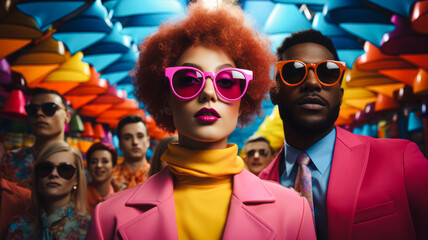 A group of punk girls, rocking their style and sporting sunglasses, headed out for a night of fun.