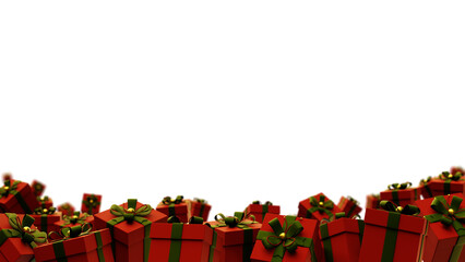 Red christmas gifts boxes