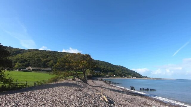 A coastal view looking out to Exmoor on porlock weir