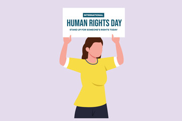 December 10, World Human Rights Day concept. Colored flat vector illustration isolated.
