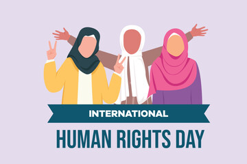 December 10, World Human Rights Day concept. Colored flat vector illustration isolated.