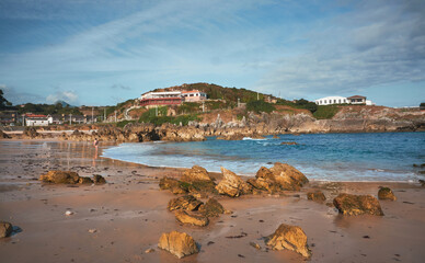 Sunny day at Toró beach in Llanes, Spain.
