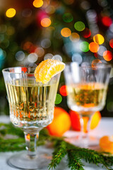 Champagne and tangerines glasses