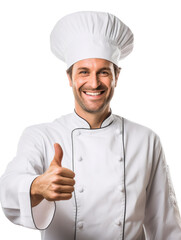 Chef giving thumbs up in transparent background