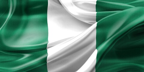 3D-Illustration of a Nigeria flag - realistic waving fabric flag