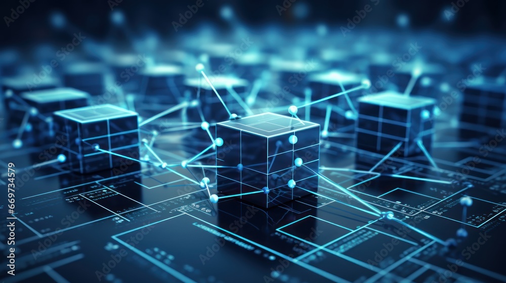 Fototapete Examine network architecture principles and their significance in IT environments