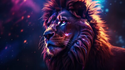 Lion with Bokeh Effect