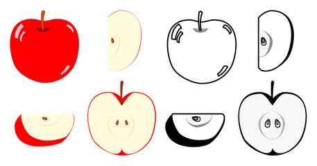 set of red apple