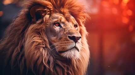 Fototapeta premium Lion with Bokeh Effect