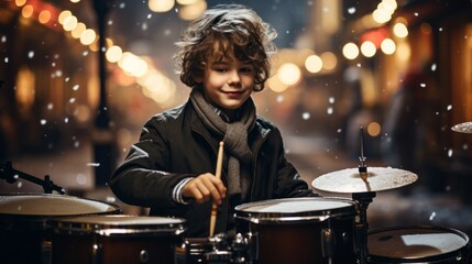 Naklejka premium Image of a young boy dressed like a nutcracker, generative ai