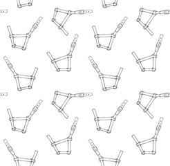 Vector seamless pattern of hand drawn doodle sketch horse halter isolated on white background