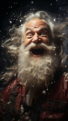 portrait of a person with a beard, father christmass is mad, generative ai