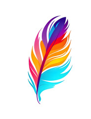 illustration colored colorful magical bird feather pen writer writing. Ai