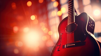 Naklejka premium Guitar with Bokeh Effects