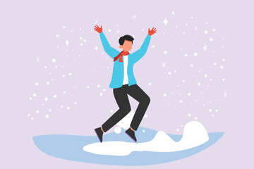 Winter activities. Winter concept. Colored flat vector illustration isolated.