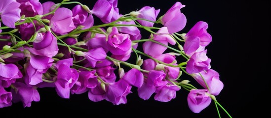 Fototapeta na wymiar Lathyrus sylvestris plants purple blooms