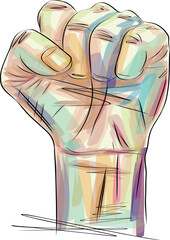 Raised Arm, Human Rights Salute, Protest, Activist, Revolution, Equality, Change - 669743387